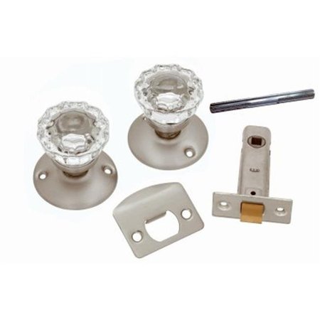 GAN EDEN Passage Door Latch Set; Glass Knobs - Satin Nickel GA576033